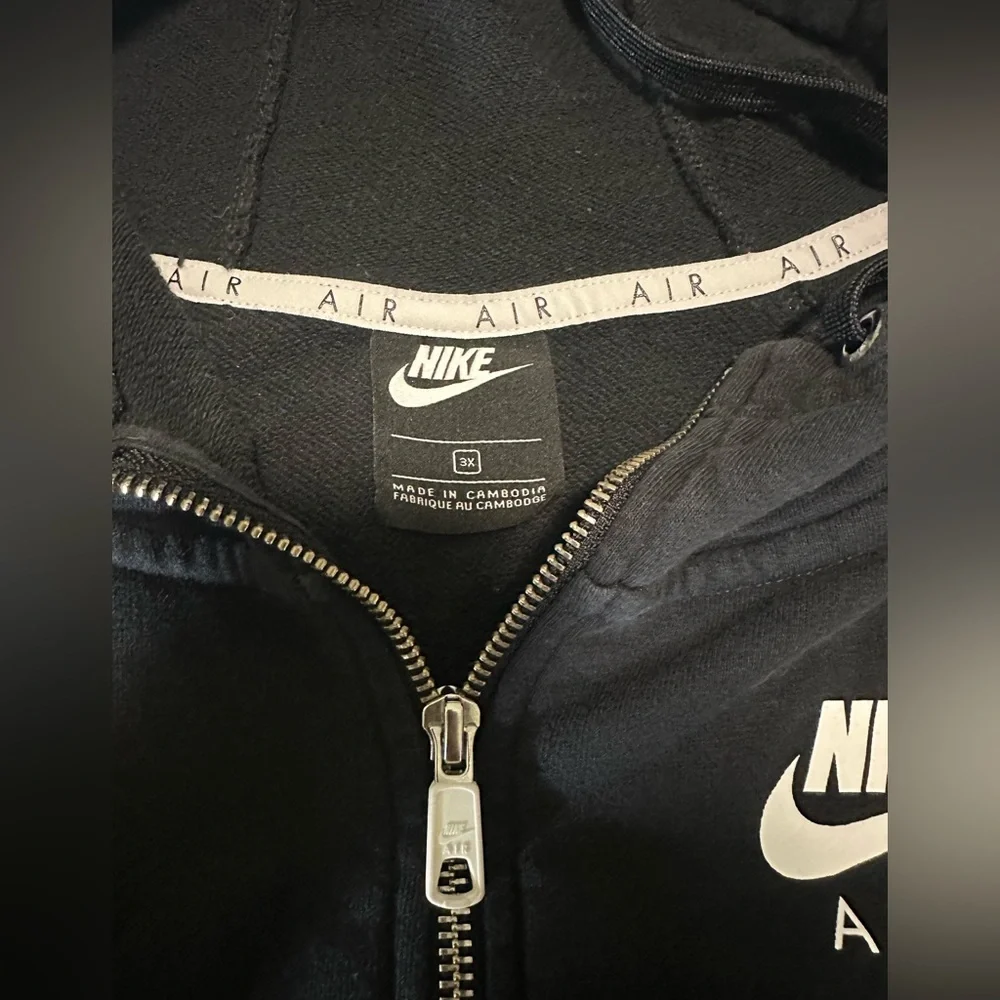 NIKE Air Women's 3X Hooded Sweatshirt Full Zip Black Fleece Hoodie DM1771-010 - Picture 4 of 10